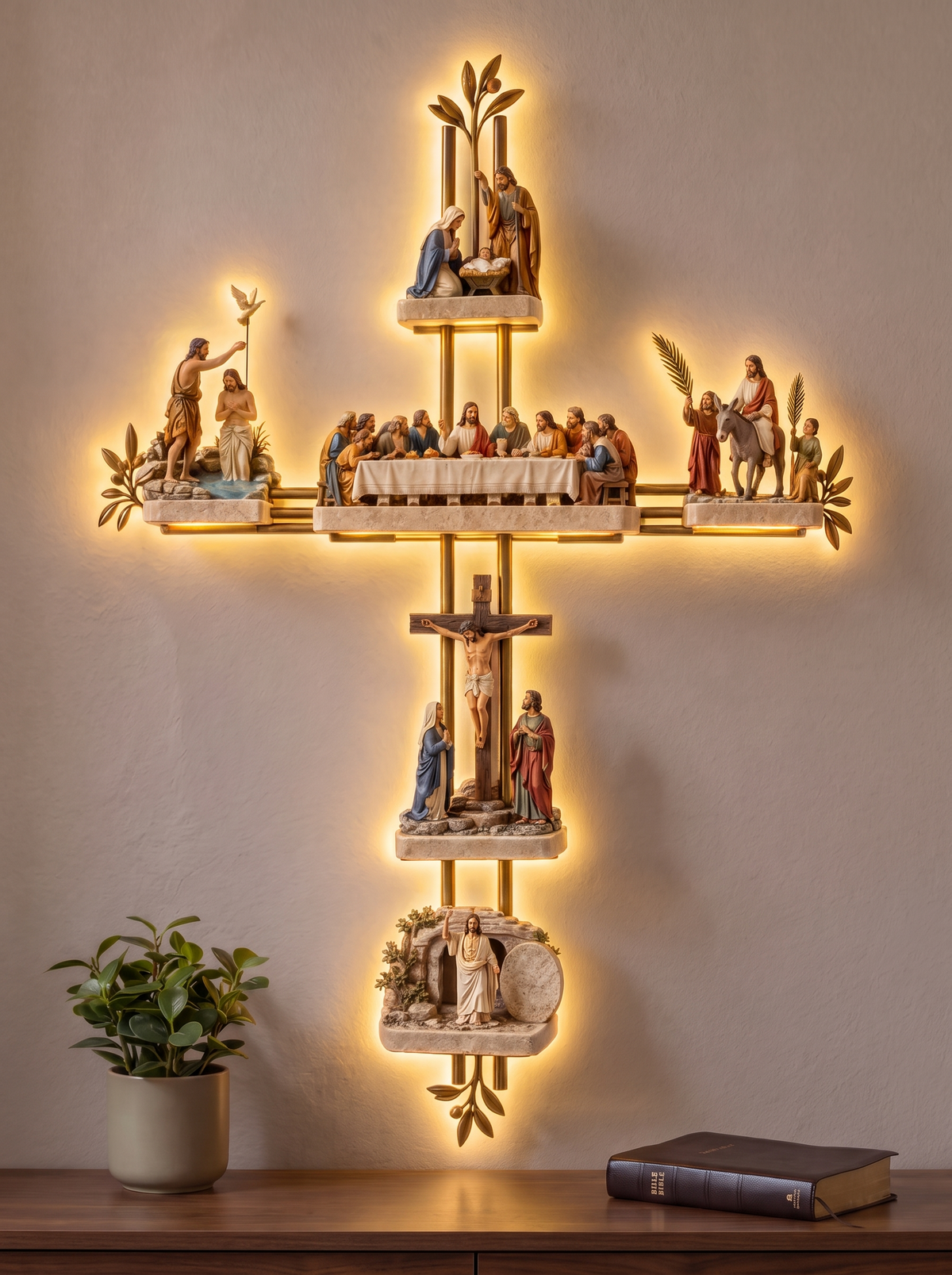 Faithkeeper Illuminated Gospel Cross